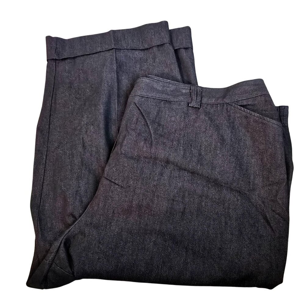 Black Denim Crop Pants Liz & Me Platinum Collection Womens Plus Size 26W JJ3853